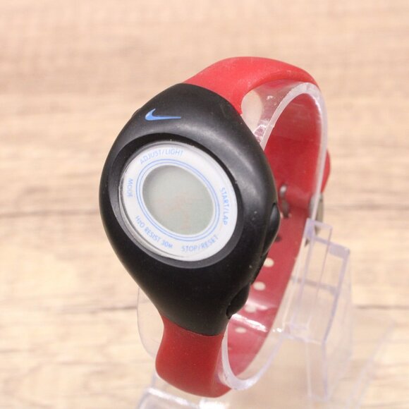 Vintage Nike Digital Watch Womens Black/Pink Classic Rubber Band WR Y2k Rare - Picture 1 of 7